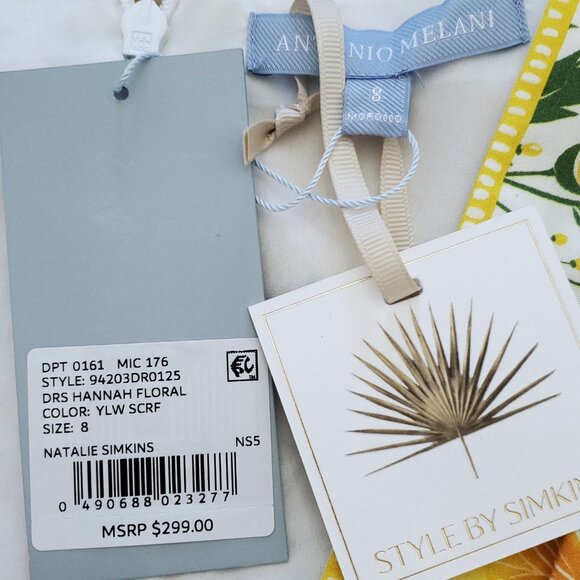 Antonio Melani x Style by Simkins Hannah Floral V-Neck Maxi Dress Size 8 - Picture 8 of 15